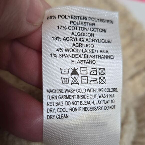 LUCKY BRAND cable knit crew neck wool blend sweater L - Picture 6 of 9